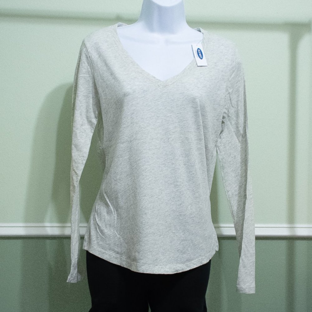 S Old Navy Relaxed Fit V-Neck Heather Gray T Shirt